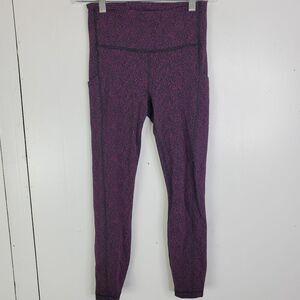 Athleta Ultimate Stash Textured Leggings 7/8 Purple Speckled Womens XS Workout